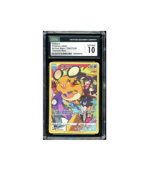 Pokemon Dedenne Brilliant Stars Full Art #TG07 CGC 10 (New), Hobby en Vrije tijd, Verzamelkaartspellen | Pokémon, Zo goed als nieuw