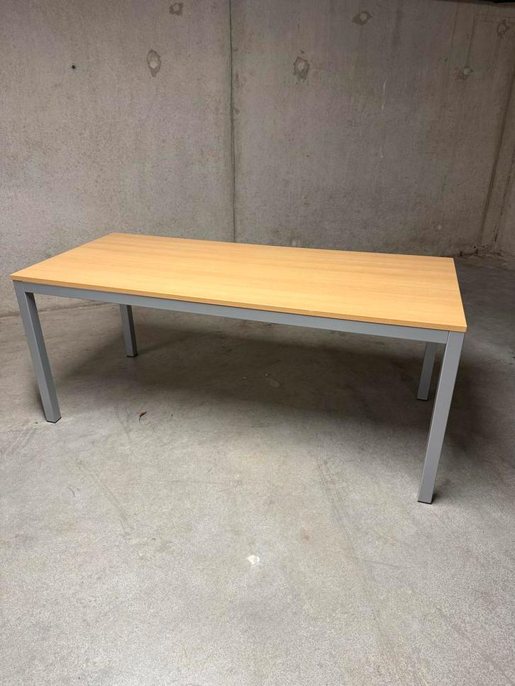 Stevige MDF Tafel met Houtlaminaat & Aluminium Poten, Huis en Inrichting, Tafels | Eettafels, Gebruikt, 150 tot 200 cm, 50 tot 100 cm