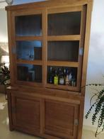 Teak vitrinekast, Huis en Inrichting, Ophalen, Gebruikt, 25 tot 50 cm, 200 cm of meer