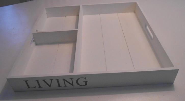 wit dienblad, Huis en Inrichting, Woonaccessoires | Dienbladen, Gebruikt, Hout, Vierkant, Ophalen of Verzenden