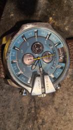 Diesel Horloge met Leren Band, Overige merken, Staal, Polshorloge, Ophalen of Verzenden