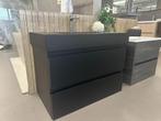Badmeubel 80x46 Mat Zwart Softclose Greeploos 2 Laden Nieuw, Creavit, Nieuw, Zeutestraat 1, 2800 Mechelen, Wastafel