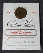 Chateau Palmier Saint-Estephe Medoc 1985 vintage etiket, Verzamelen, Wijnen, Rode wijn, Frankrijk, Ophalen of Verzenden, Zo goed als nieuw