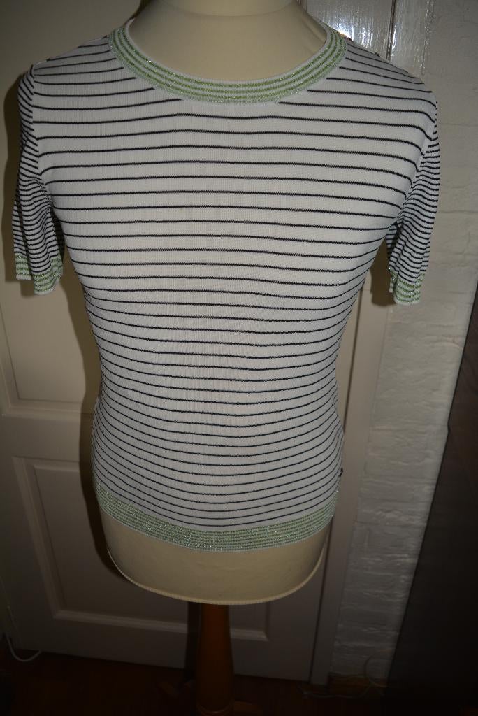 distrikt, mooi tricot streepjes truitje/shirt, mt M, Maat 38/40 (M), Wit, Ophalen of Verzenden, Zo goed als nieuw