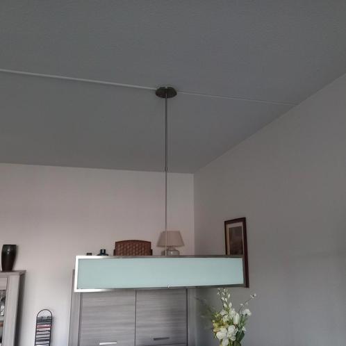 Gratis: Mooie hanglamp, chroom met wit melkglas., Huis en Inrichting, Lampen | Hanglampen, Zo goed als nieuw, Ophalen of Verzenden