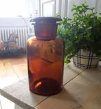 Stopfles / apothekersfles van bruin glas, Ophalen of Verzenden