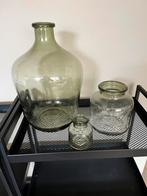 3 Groene Vazen van de H&M, Huis en Inrichting, Woonaccessoires | Vazen, Ophalen of Verzenden, Minder dan 50 cm, Groen, Glas