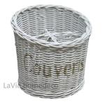 Leuke bestekmand wit riet, Ophalen of Verzenden, Nieuw, Rond, Riet
