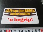 sticker jan van den broek motor banden 'n begrip, Verzamelen, Stickers, Ophalen, Zo goed als nieuw, Bedrijf of Vereniging