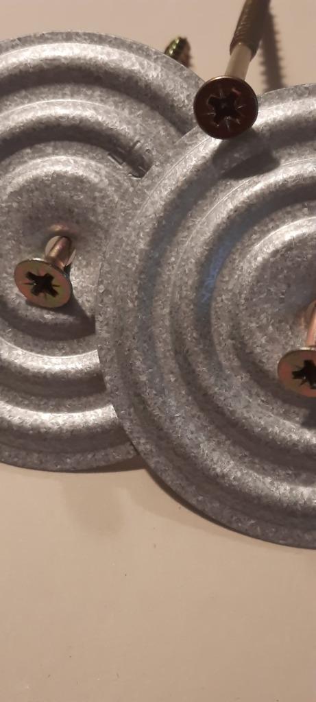 49-50 st Drukverdeelplaat + kruiskop schroeven 5x150 mm, Tuin en Terras, Palen, Balken en Planken, Nieuw, Balken, 250 cm of meer