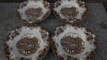 4 diepe borden Johnson Brothers Country LIfe engels servies beschikbaar voor biedingen