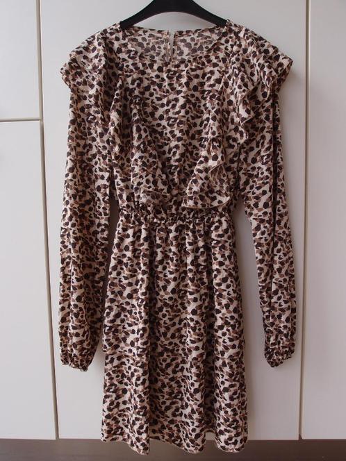 Erg mooie Shein dames meisjes panter print roezel jurk S, Kleding | Dames, Jurken, Zo goed als nieuw, Maat 36 (S), Bruin, Boven de knie