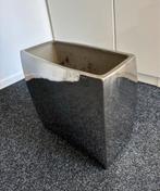 Robuuste zilverkleurige plantenbak, Tuin en Terras, Bloempotten, Binnen, Zo goed als nieuw, Metaal, Rechthoekig