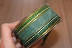 Groen/goud lint - 40mm #2165, Ophalen of Verzenden, Nieuw, Lint, Band of Elastiek