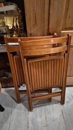 2 Vintage Houten Klapstoelen - Jaren 50/60, Gebruikt, Twee, Bruin, Vintage