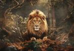 Leeuw in jungle vlies fotobehang Ook op maat * Muurdeco4kids, Verzenden, Minder dan 10 m², Natuur, roofdier, leeuw,