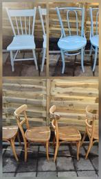 8 eetkamerstoelen hout,antiek,vintage (Cosmos & Thonetstijl), Huis en Inrichting, Stoelen, Ophalen, Gebruikt, Overige kleuren