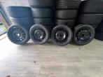 14” stalen velgen 4x100 + 165/60R14 zomerbanden, Auto-onderdelen, Banden en Velgen, Ophalen, 14 inch, Gebruikt, Banden en Velgen