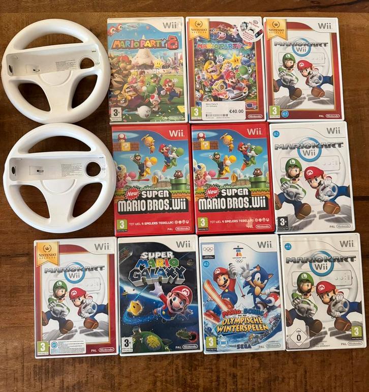 Mario wii games, mario bros, mario party, mario kart, Spelcomputers en Games, Games | Nintendo Wii, Zo goed als nieuw, Racen en Vliegen