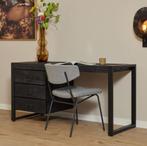 Bureau zwart mangohout 145 cm NIEUW VOORRAAD, Ophalen of Verzenden, Nieuw, Bureau