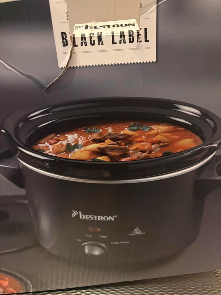 Bestron Black Label Slowcooker - Zo goed als nieuw!, Witgoed en Apparatuur, Slowcookers, Zo goed als nieuw, Timer, Ophalen of Verzenden
