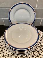 Gebaksbordje wit met blauw decor (280126), Ophalen of Verzenden, Gebruikt, Porselein, Overige stijlen