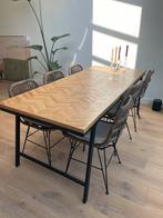 Eettafel + 6 stoelen, Huis en Inrichting, Tafels | Eettafels, Ophalen, Gebruikt, 200 cm of meer, 50 tot 100 cm