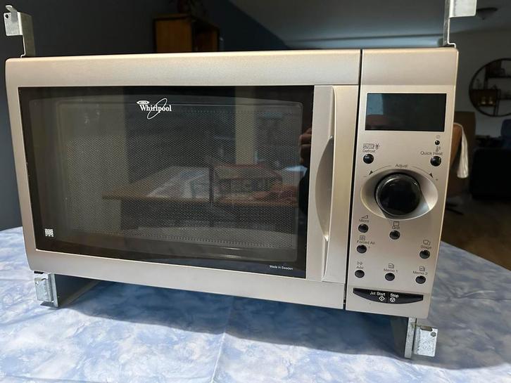 Whirlpool inbouw combimagnetron (zonder glasplaat), Witgoed en Apparatuur, Magnetrons, Gebruikt, Inbouw, Combimagnetron, 45 tot 60 cm