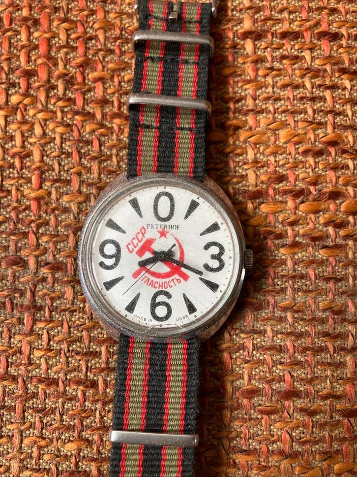 Vintage Sovjet Polshorloge - Peterhof Raketa big zero, Verzamelen, Militaria | Algemeen, Ophalen of Verzenden