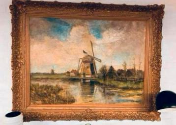 Schilderij schilder W. Sanders ? olieverf op doek 120 x 100 beschikbaar voor biedingen