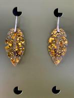 Blad oorbellen met gouden glitters, Overige materialen, Hangers, Nieuw, Ophalen of Verzenden