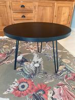 Salontafel of bijzettafel rond 60 cm zwart hout met metaal, Huis en Inrichting, Tafels | Bijzettafels, Ophalen, Zo goed als nieuw