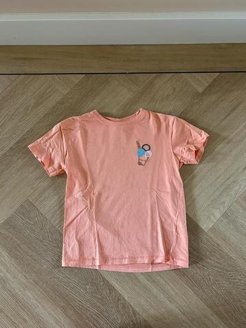 Z.g.a.n. Oranje / peach shirt met borduursel Zara, 122 / 128 beschikbaar voor biedingen