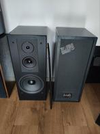 Philips FB 830 Luidsprekers – Krachtige vintage klank!, Ophalen of Verzenden, Refurbished, Front, Rear of Stereo speakers, Philips