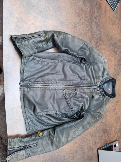 G star vintage leren jack, Kleding | Heren, Jassen | Zomer, Gedragen, Maat 48/50 (M), Zwart, Ophalen of Verzenden