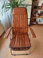 Vintage relax fauteuil verstelbaar skai lederlook, Huis en Inrichting, Fauteuils, Ophalen, Gebruikt, 75 tot 100 cm, 50 tot 75 cm