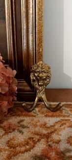 Prachtige!  Antieke koperen leeuwenkop wandhaak -  kapstok, Antiek en Kunst, Ophalen of Verzenden