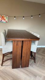 Hoge tafel met 6 dezelfde stoelen, Huis en Inrichting, Ophalen of Verzenden, Zo goed als nieuw