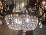 Groot kristallen kroonluchter antiek zakkroonluchter brons, Ophalen of Verzenden, Gebruikt, Overige materialen, Antiek / klassiek
