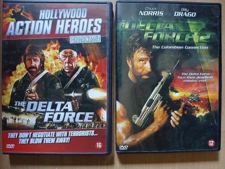 the delta force ( set - delen 1 en 2 ) chuck noris, Cd's en Dvd's, Dvd's | Actie, Zo goed als nieuw, Alle leeftijden, Ophalen of Verzenden