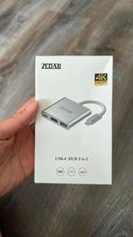 USB-C HUB 3 in 1 Zedar 4K HDR, Ophalen, Zo goed als nieuw