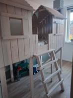 Uniek Boomhut Bed lichtgrijs, Ophalen, Hoogslaper of Stapelbed, 180 cm of meer, 100 cm of meer