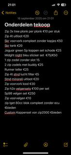 Zip onderdelen, Ophalen, Zo goed als nieuw, Overige typen, Overige merken