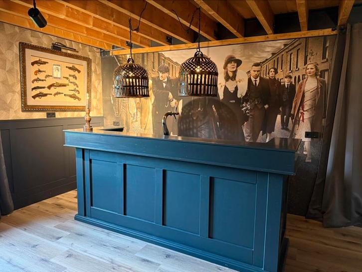 Prachtige grote bar luifelbar toog mancave kroeg 260cm!, Huis en Inrichting, Barren, Zo goed als nieuw, Ophalen of Verzenden