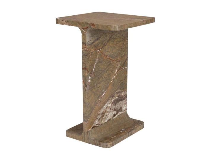 Dutchbone Satpura bijzettafel bruin marmer | Van €249, nu, Huis en Inrichting, Tafels | Bijzettafels, Nieuw, Rond, 45 tot 60 cm