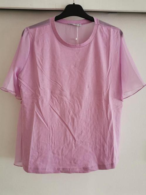 ZARA top met voile mt. M, Kleding | Dames, Blouses en Tunieken, Nieuw, Maat 38/40 (M), Paars, Verzenden