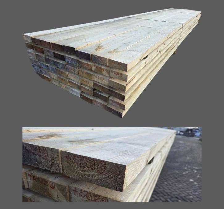 Diverse Partijen vuren balken geschaafd 4.7x12.5 cm  5.40 m, Doe-het-zelf en Verbouw, Hout en Planken, Nieuw, Balk, Vuren, 300 cm of meer