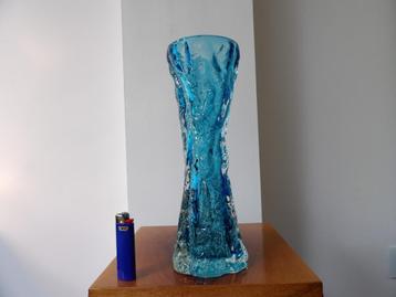Sixties grote Vaas, Ingrid Glass blauw beschikbaar voor biedingen