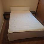 Bedframe 140x200 met nachtkastjes, Ophalen, Gebruikt, Wit, Tweepersoons