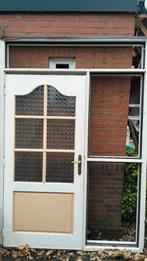 Binnenkozijn hardhout met opdekdeur., Doe-het-zelf en Verbouw, Deuren en Horren, Ophalen